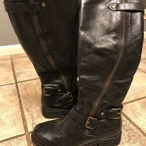 Steve Madden Black Leather Boots Women’s Size 8